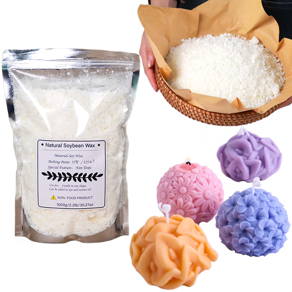 500g/1kg 천연 소이 왁스 플레이크 DIY 양초  - Candle Supplies Bulk 리뷰 및 가격