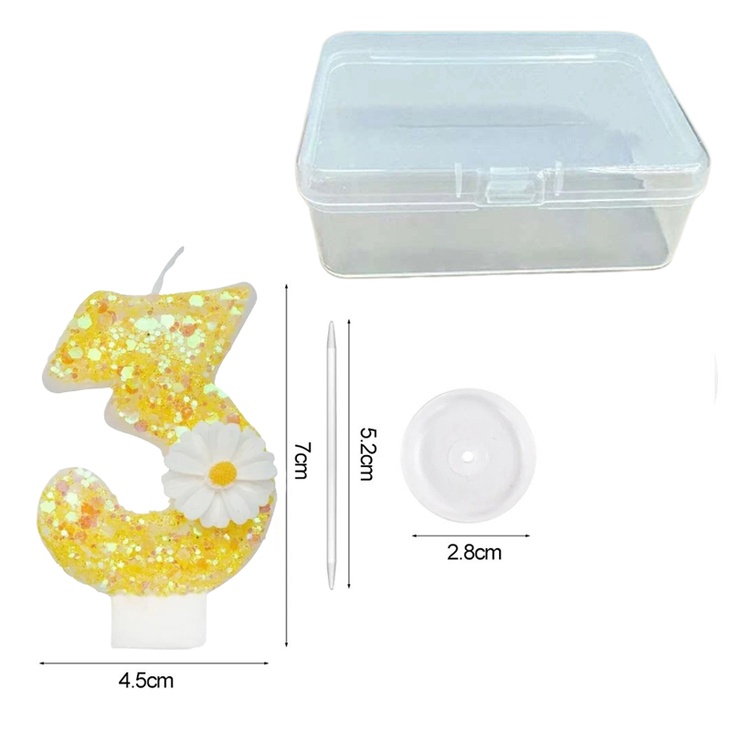 혼합 색상 밝은 노란색 금색 꽃 숫자 디지털 생일 양초 - Candle Supplies Bulk 리뷰 및 가격