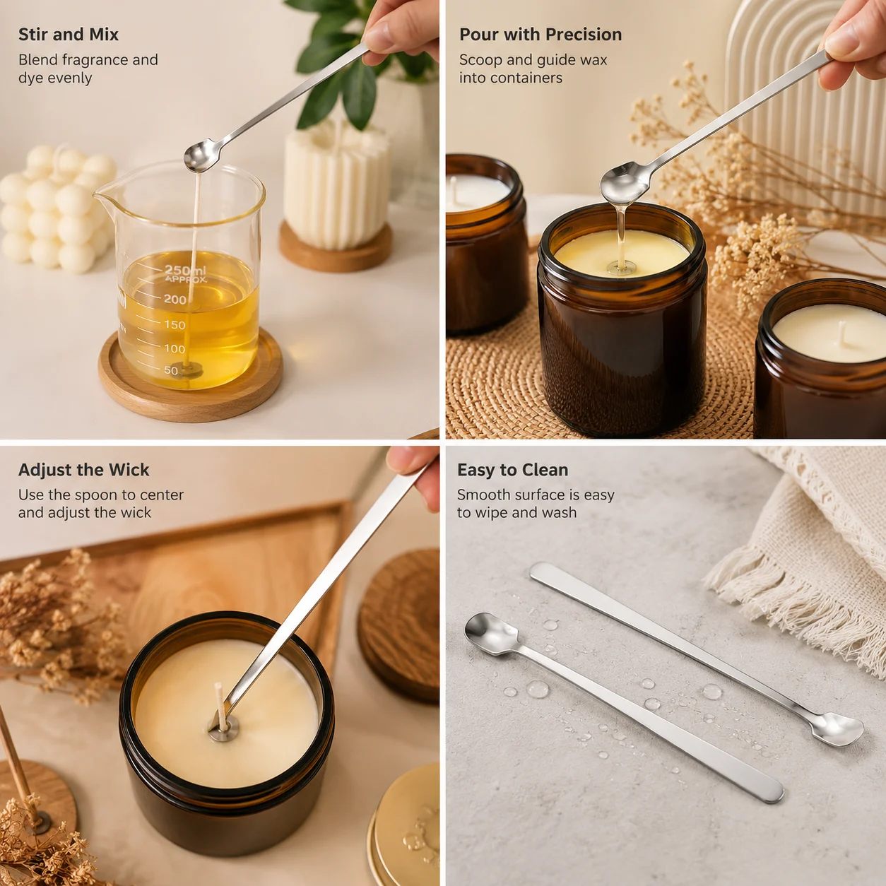 1/2PCS 스테인레스 스틸 캔들 만들기 스푼 세트 긴 - Candle Supplies Bulk 리뷰 및 가격