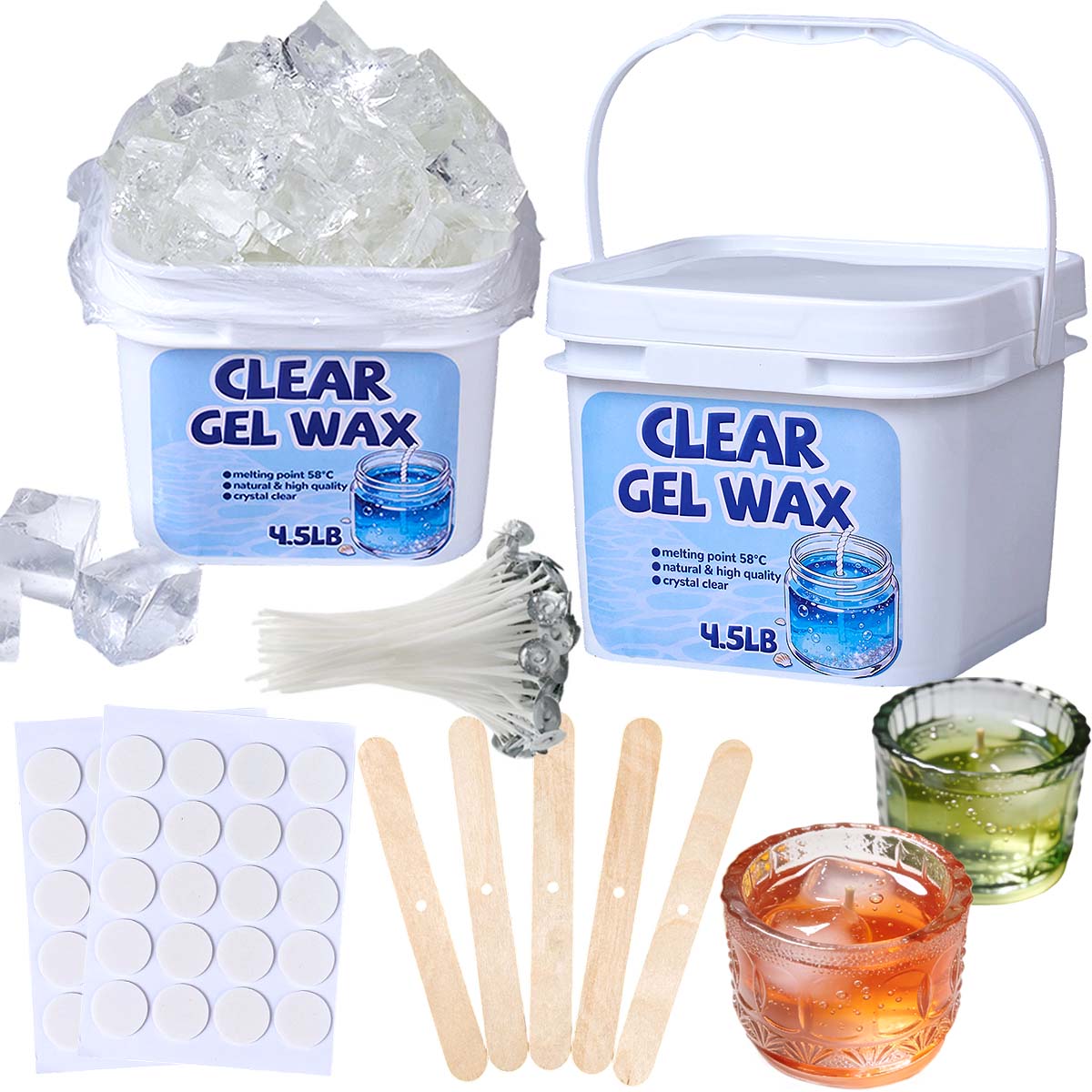 4.5LB 대용량 투명 젤리 왁스 키트 DIY 향초 만 - Candle Supplies Bulk 리뷰 및 가격